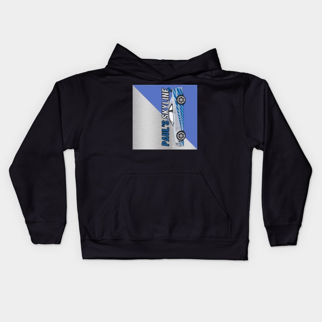 Paul's skyline GTR R34 { fast and furious } Kids Hoodie by MOTOSHIFT